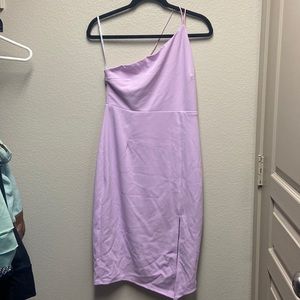 Lulus (Olia) Large Lilac Purple One-Shoulder Midi Dress NWOT